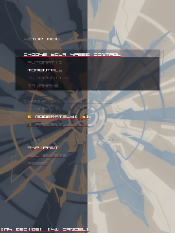 Choose movement options, life limit, and defensive mechanism